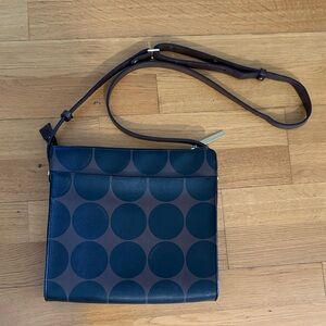 Brahmin Black and Brown Dot Print Crossbody Bag